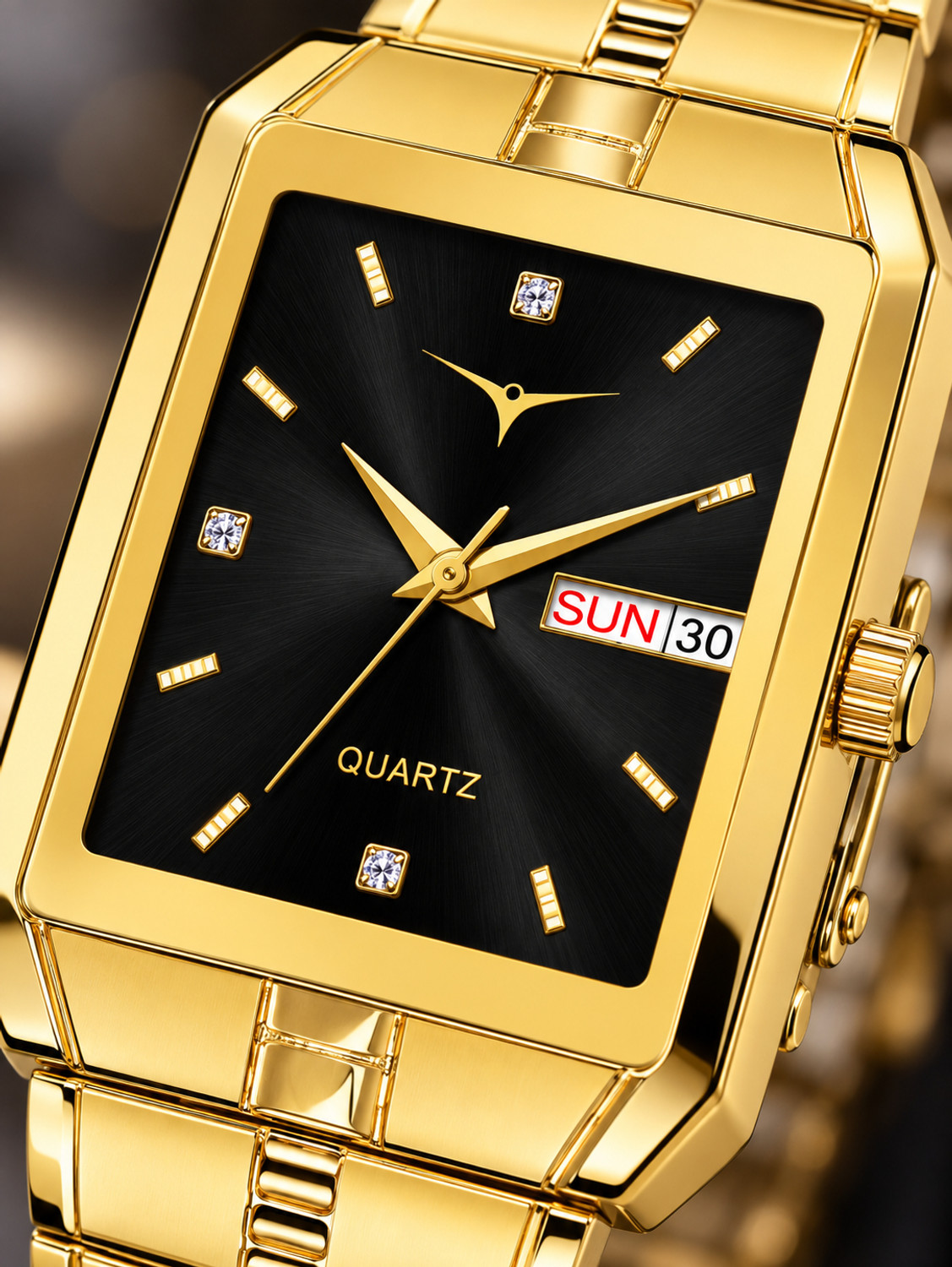 Image of NESTER Gold Black Dial Analog Watch with Metal Bracelet Adjustable Fit Daily Wear Analog Watch - For Men GP-DD-GOLD BLK DL