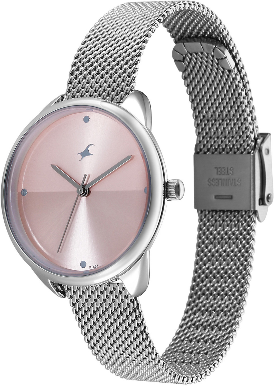 Image of Fastrack Stunners Stunners XI Quartz Peach Dial Silver Stainless steel Strap Analog Watch - For Women