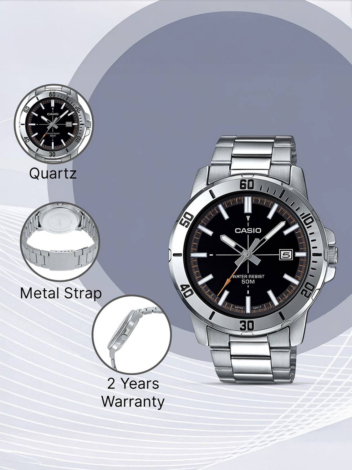 CASIO MTP-VD01 Analog Watch - For Men - Image 3