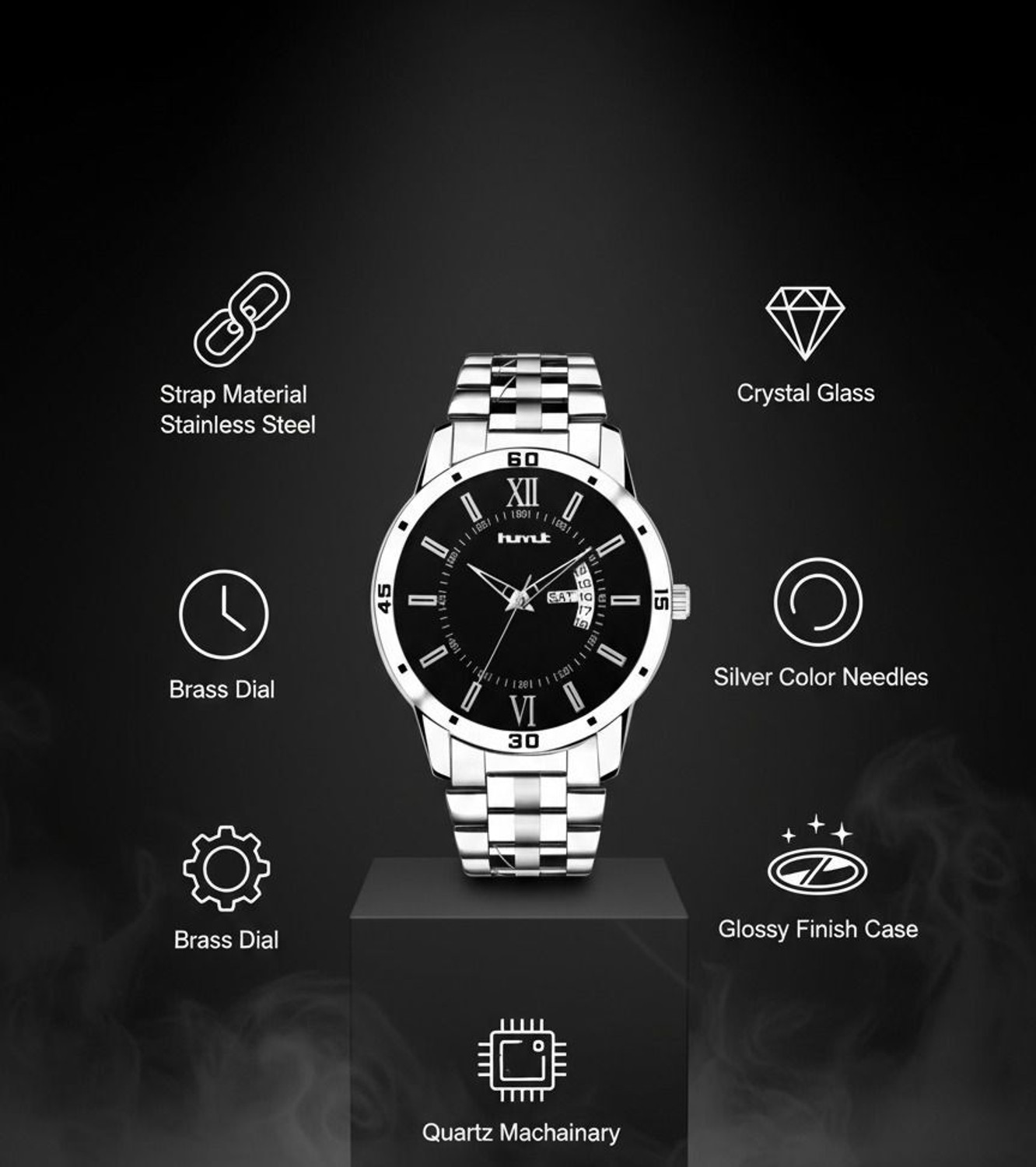 Image of hmt QUARTZ Exclusive Premium Plated Dial Chain Day & Date Functioning Analog Watch - For Men