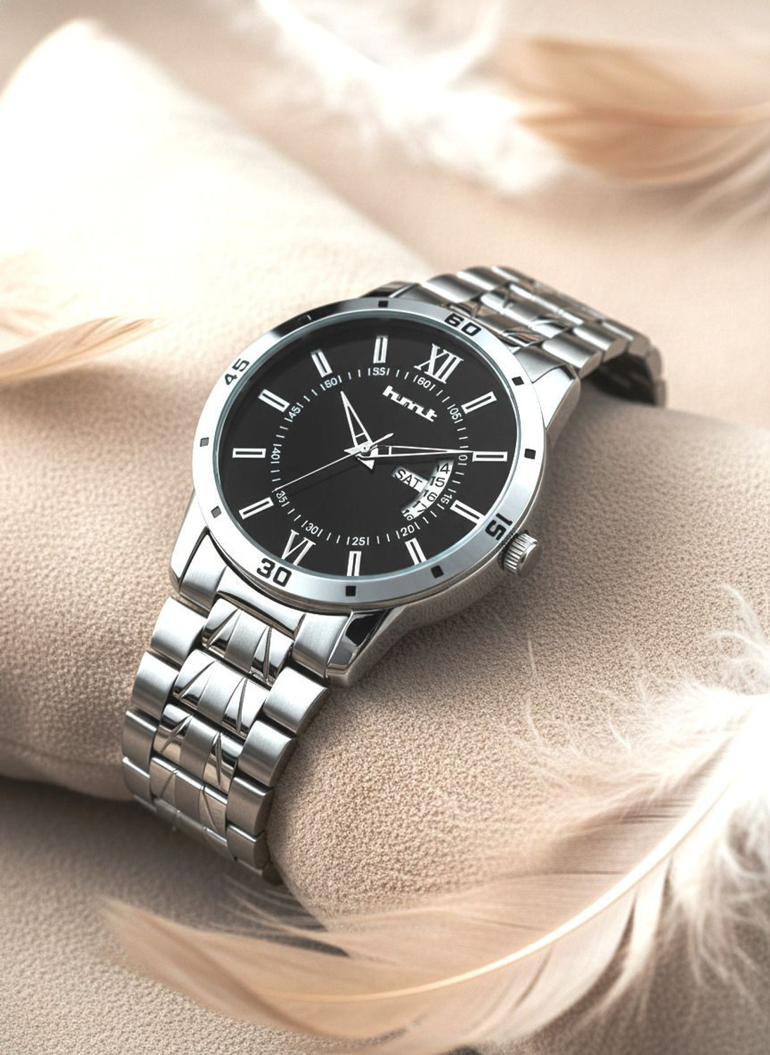 Image of hmt QUARTZ Exclusive Premium Plated Dial Chain Day & Date Functioning Analog Watch - For Men