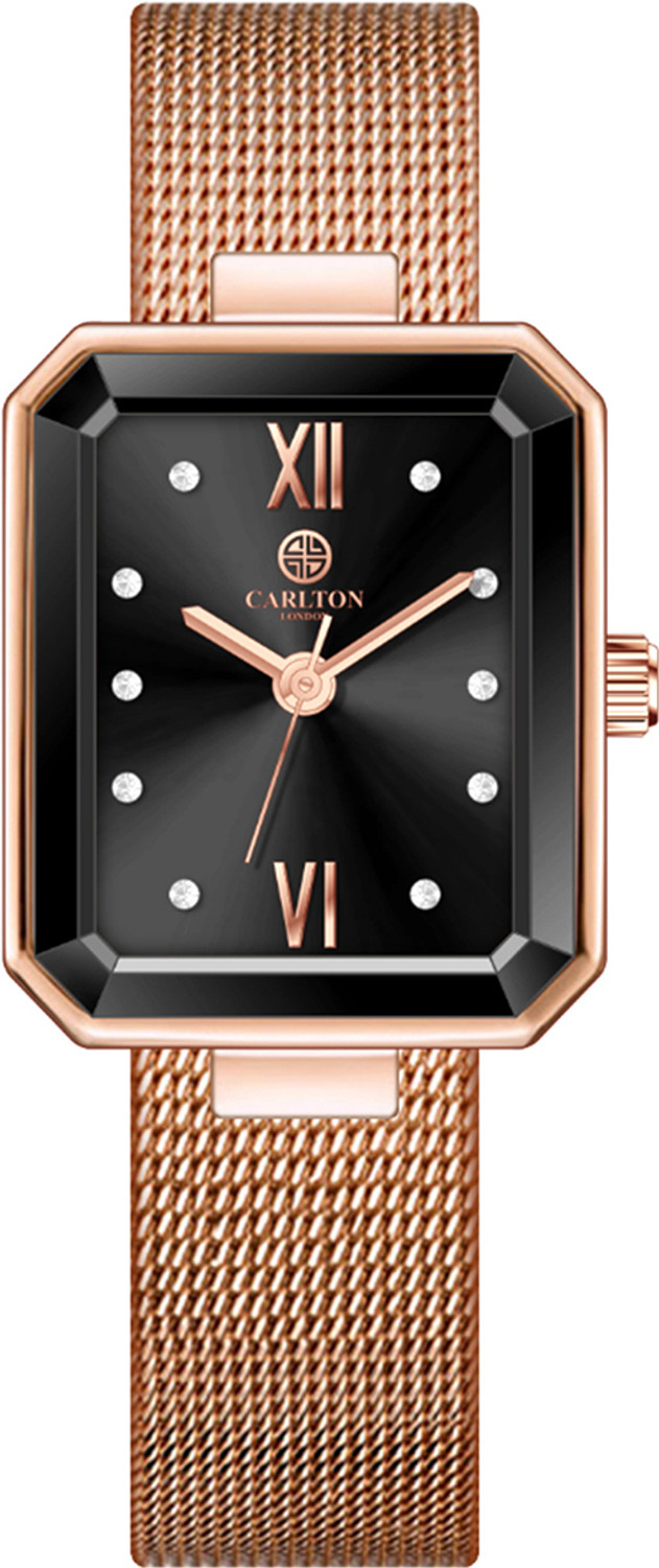 Image of CARLTON LONDON Gift Set of Brixton Watch + Bracelet Analog Watch - For Women CLPLG078 + Bracelet