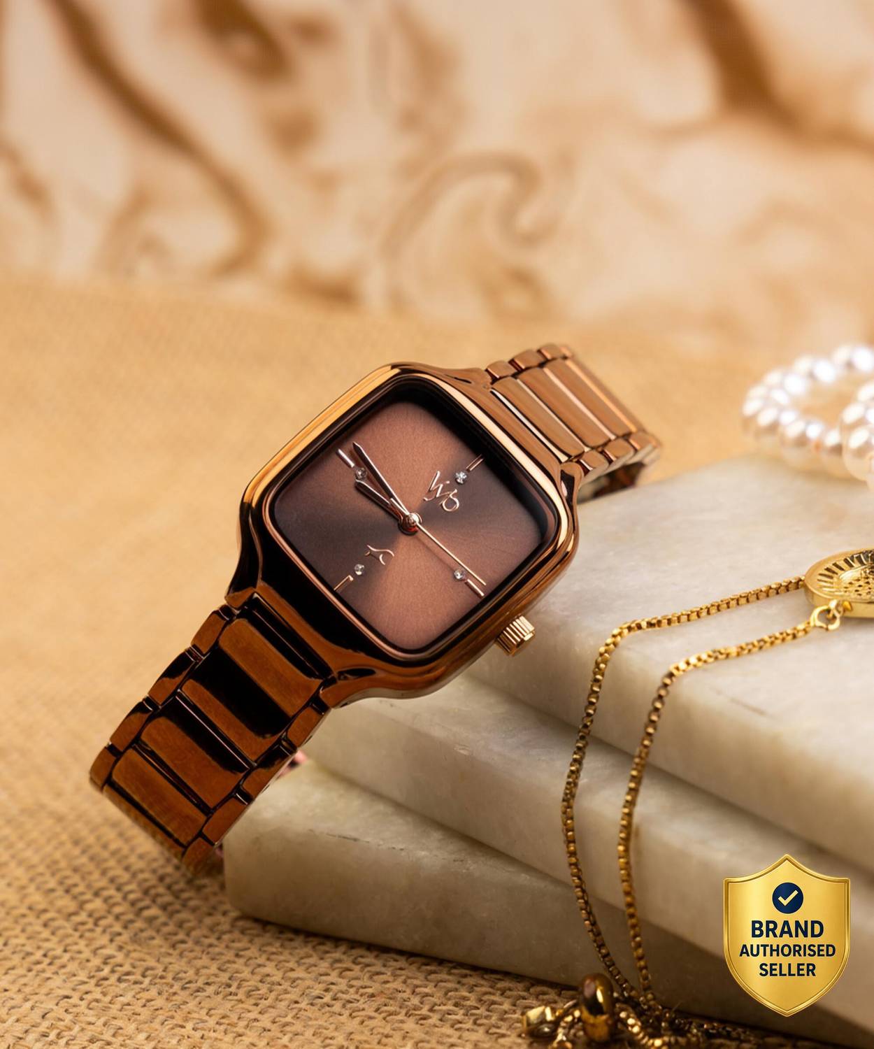 Fastrack Vyb Brown Dial Metallic Brown MetalStrap Analog Watch