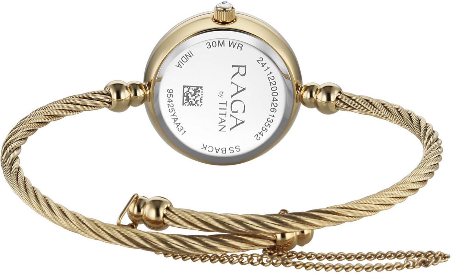 Image of Titan Raga Spotlight 2.0 Raga Spotlight 2.0 3Hands White Dial Textured Kada Strap Analog Watch - For Women