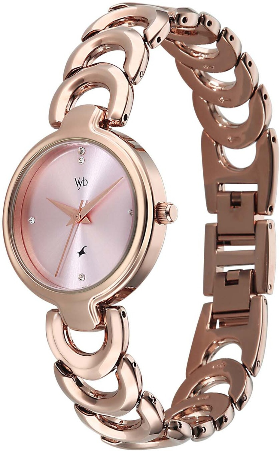 Image of Fastrack Fastrack Vyb Successor Fastrack Vyb Successor Quartz Light Pink Dial Rose Gold Alloy Strap Analog Watch - For Women