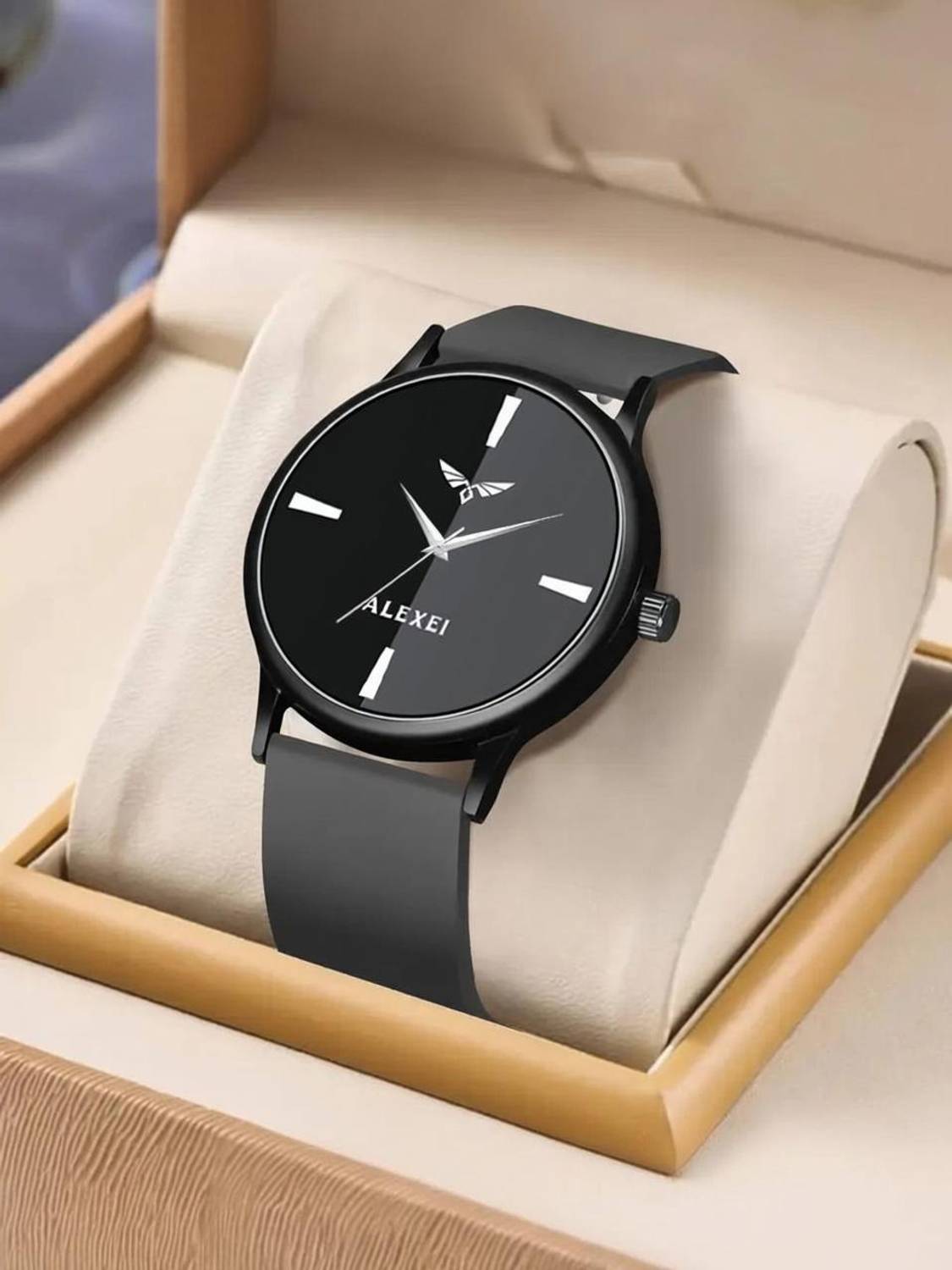Alexei Premium Dark Grey Softest Silicon Strap ALX5282 Analog Watch - For Men