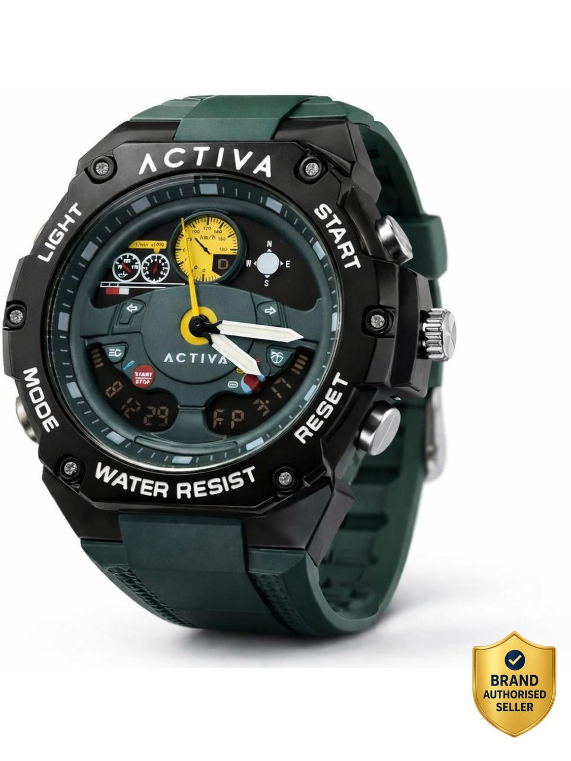 Image of INVICTA DIGITAL ESSENTIALS By Activa Quartz Green Dial Analog-Digital Watch - For Men