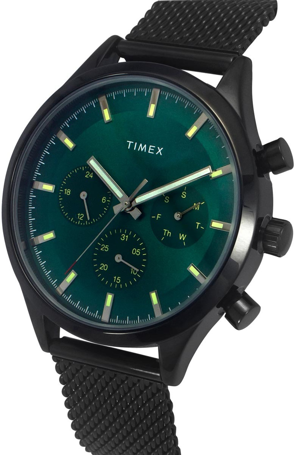 Image of TIMEX Round 43mm Green Dial Analog Watch - For Men