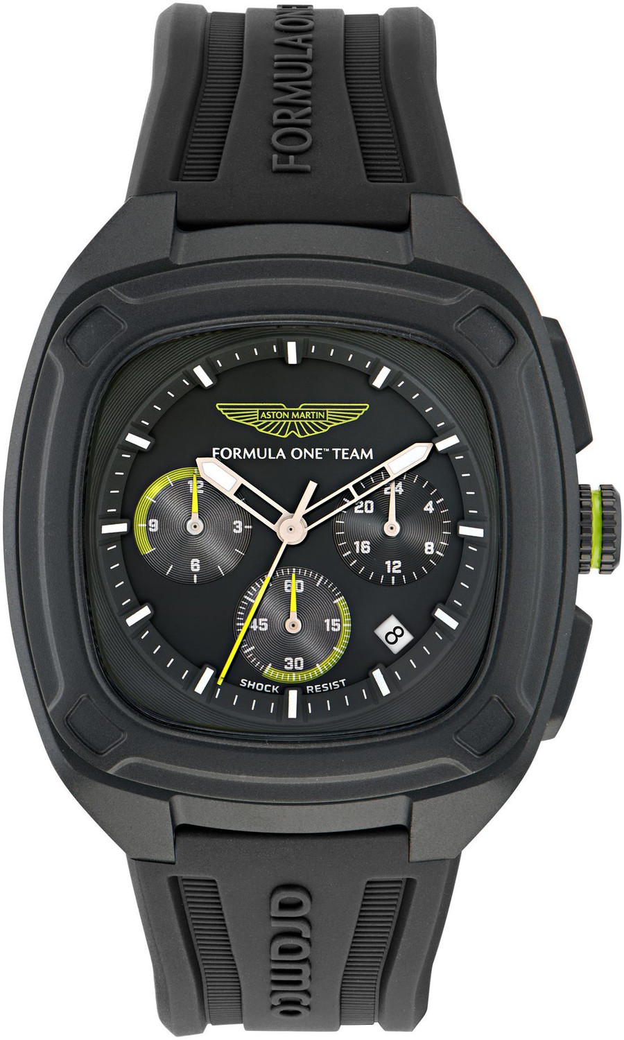 Image of Aston Martin MTFO1F50543 Aramco Square 44mm Black Dial Analog Watch - For Men