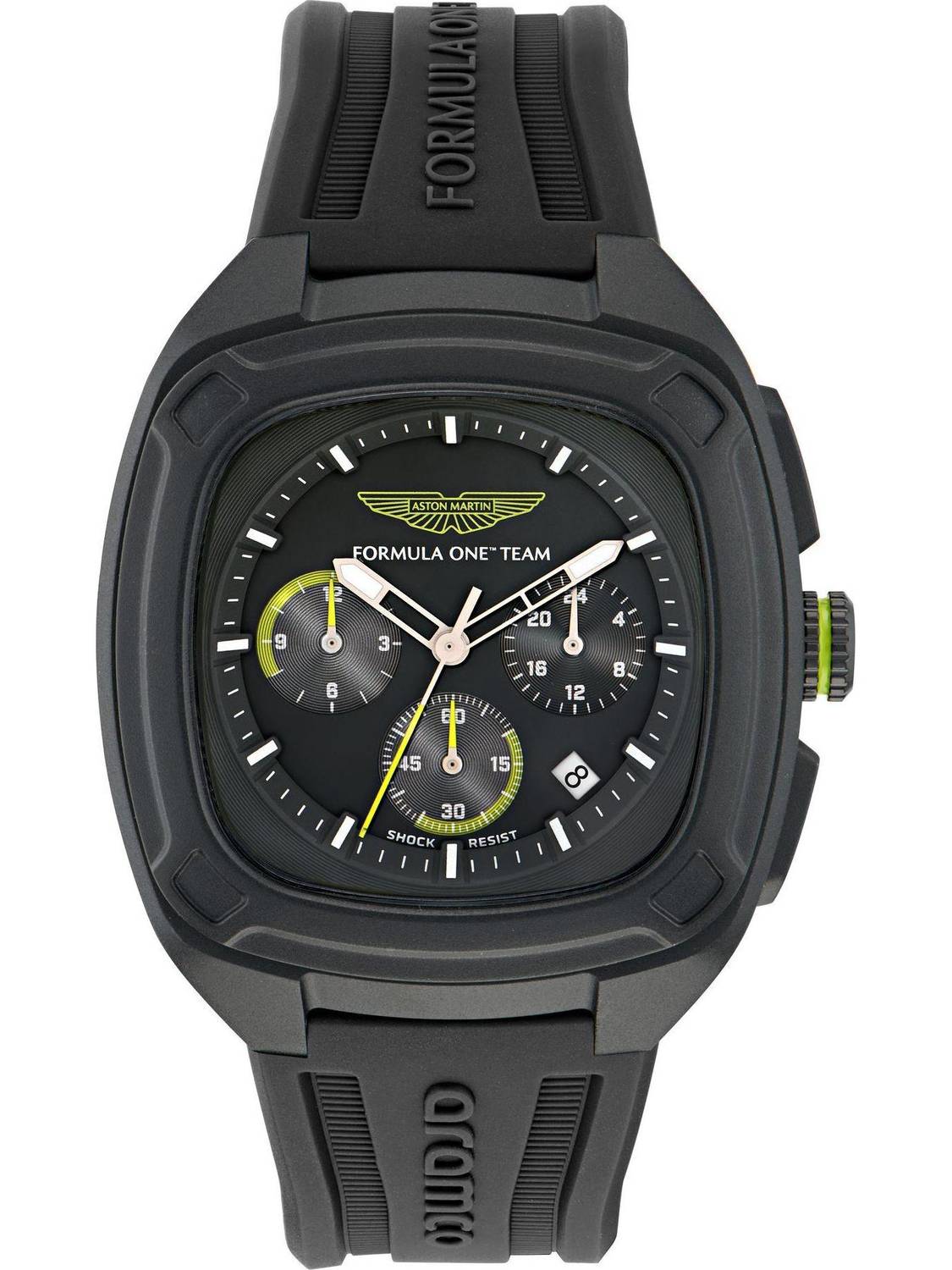 Aston Martin MTFO1F50543 Aramco Square 44mm Black Dial Analog Watch - For Men