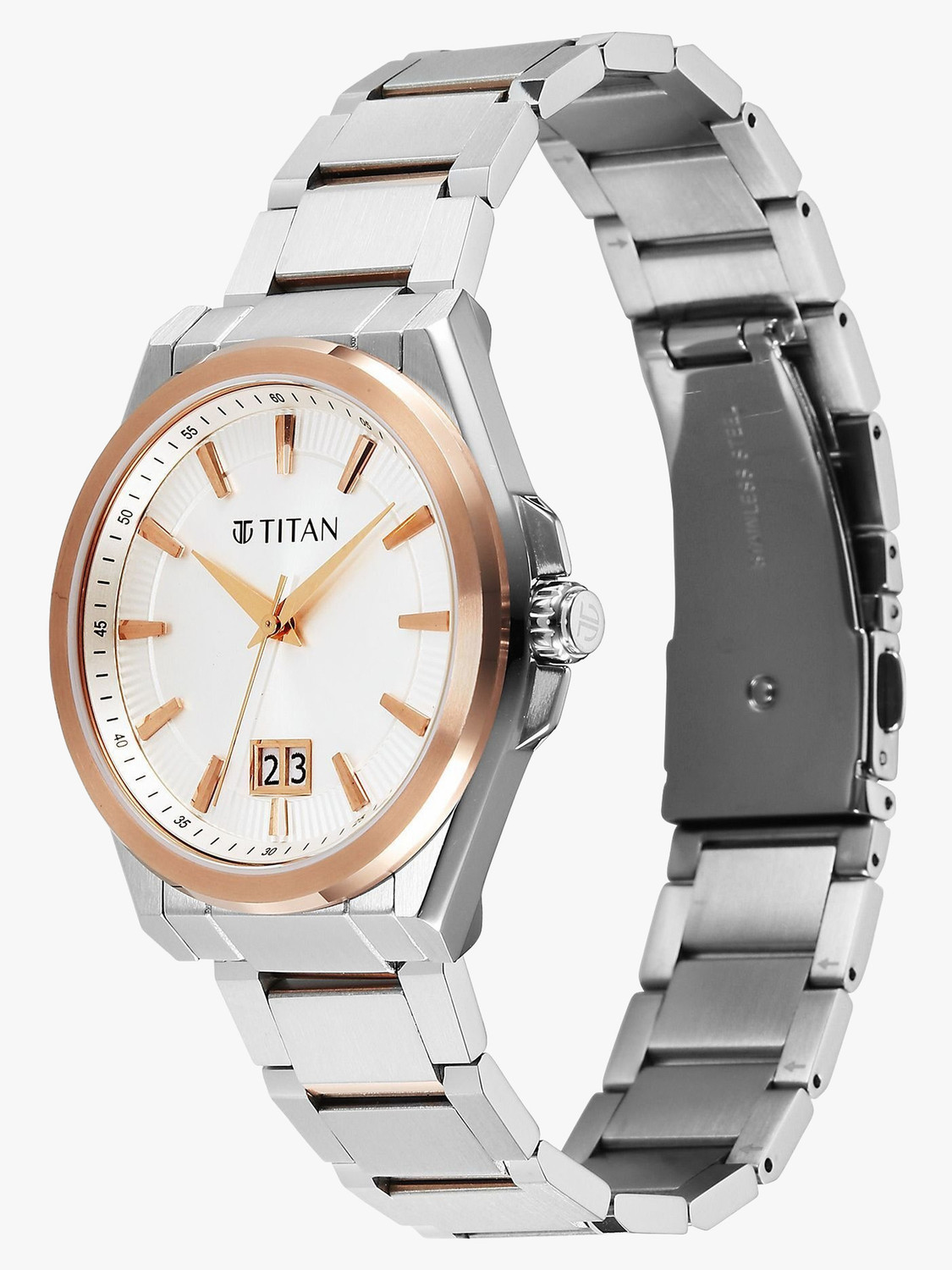 Image of Titan Classique Big Date Titan Classique Big Date Quartz Silver Round Dial Men's Watch / Analog Watch - For Men