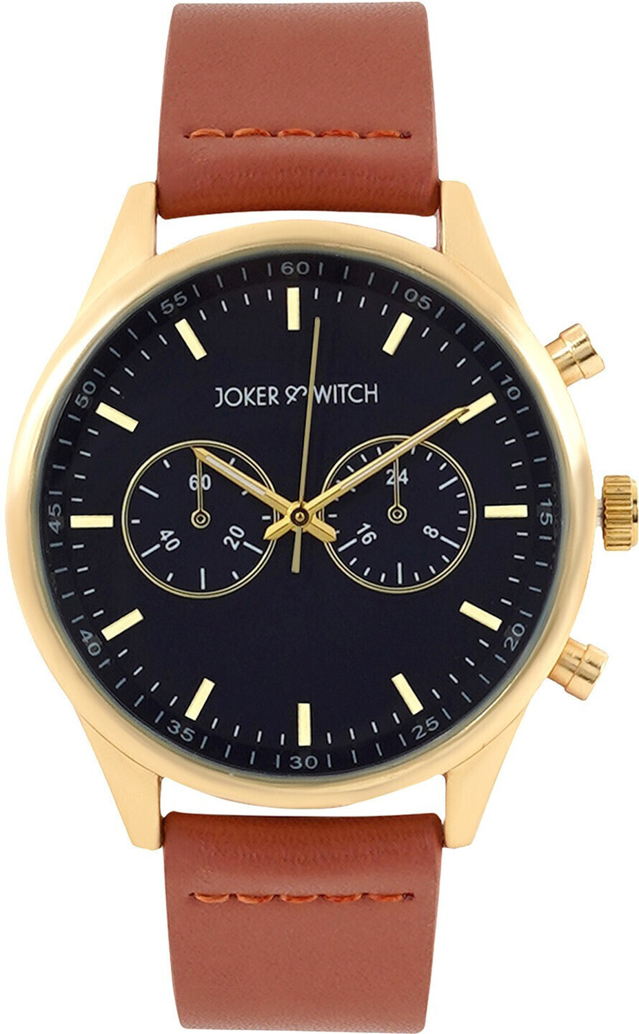 Image of Joker & Witch Joker & Witch Spectra 42mm Blue Dial Brown Faux Leather Strap Watch for Men Analog Watch - For Men