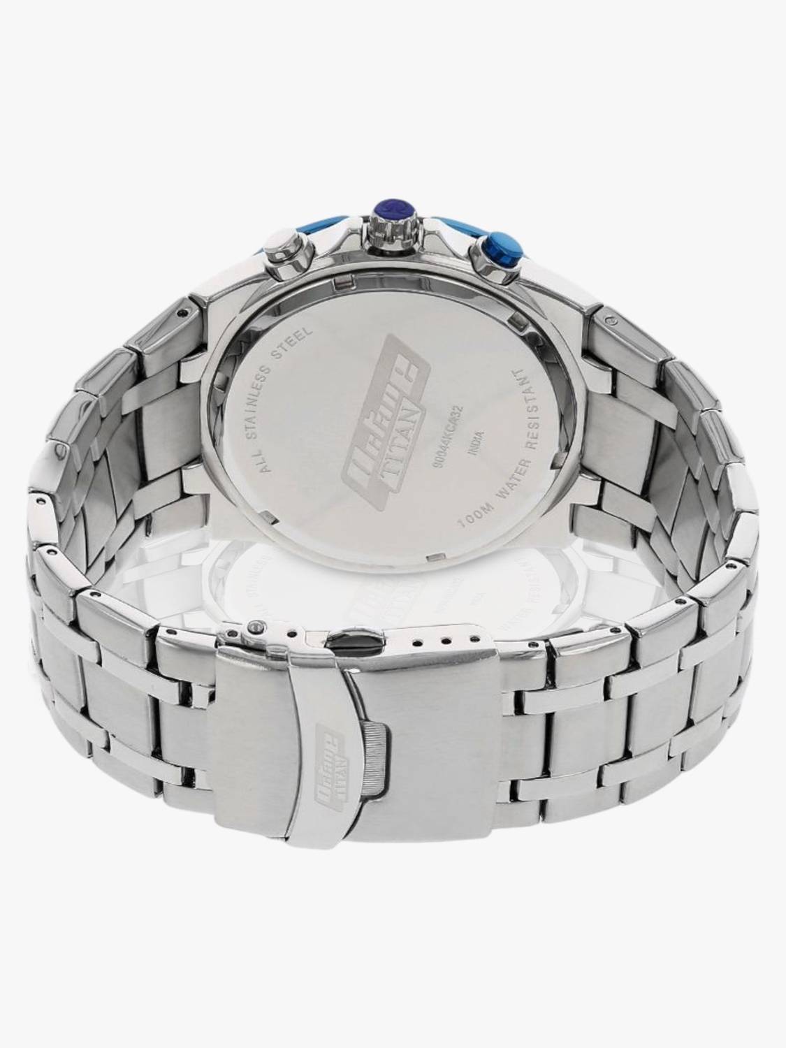 Titan Octane Chronograph Blue Dial Silver SS Strap Watch - Image 4
