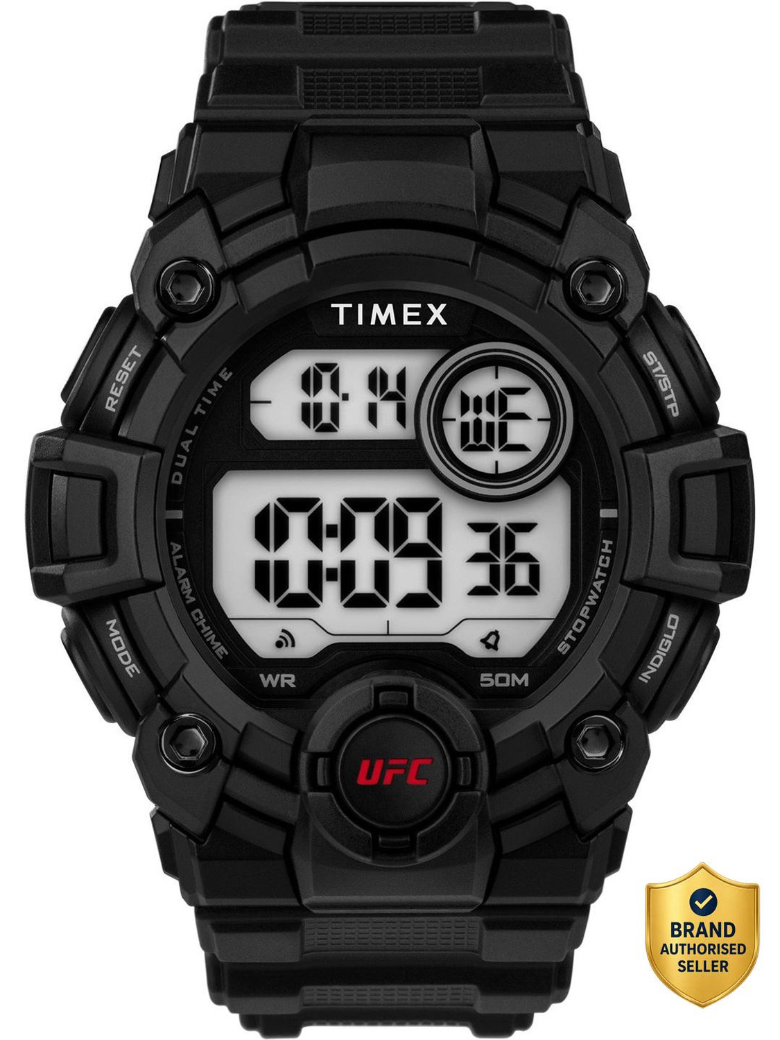 Image of TIMEX UFC Round 50mm Silver Dial Digital Watch - For Men