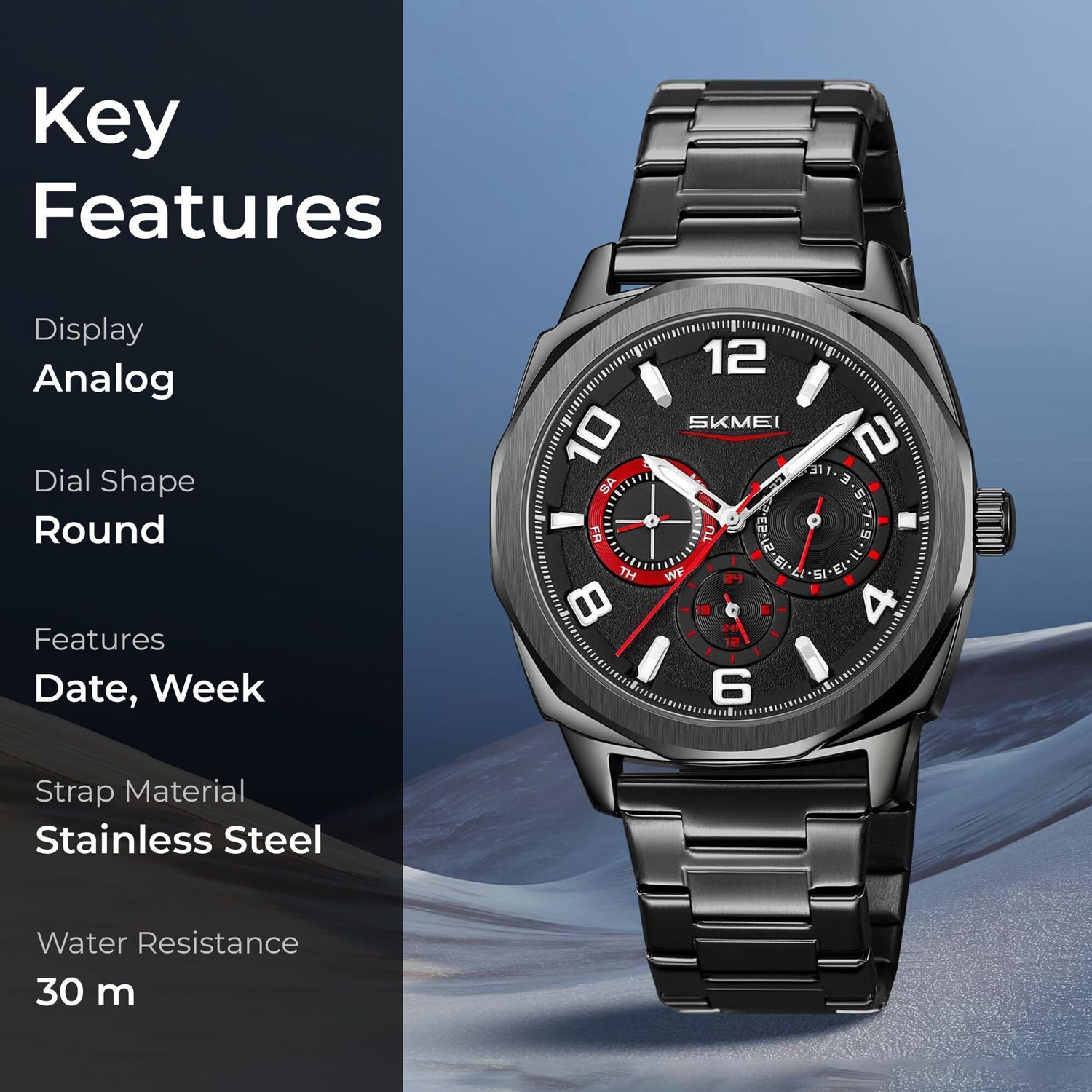 Image of SKMEI 9350BKBK Skmei Analog Watch - For Men