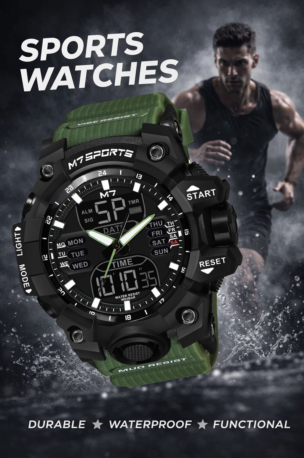 Image of M7 By Metronaut M7-8013 M7 Adventure Chrono Series Analog-Digital Watch - For Men