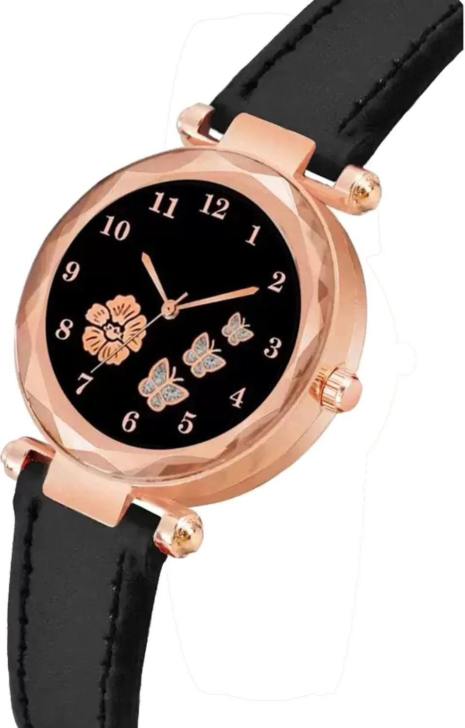 Image of Alkhwatches Black Luminous Wings: Beauty in Every Moment Analog Watch - For Women