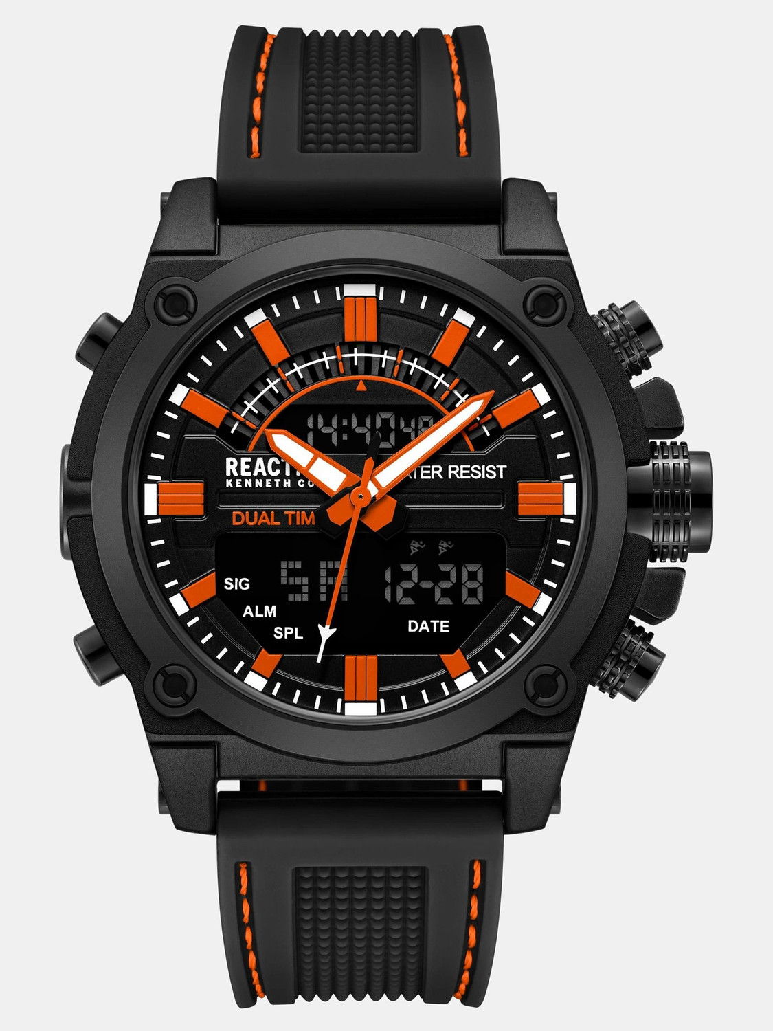 Image of Kenneth Cole Reaction New Collection Black Round Dial | Digi-Analog Watch for Men's | KRWGP0069903 Analog-Digital Watch - For Men
