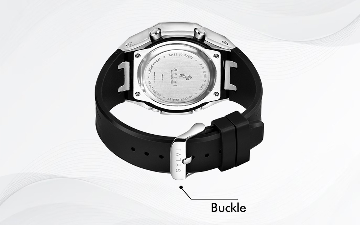 Image of Sylvi RIG-101-WT-SILVER Analog-Digital Watch - For Men Rig 101 Silver WT Max