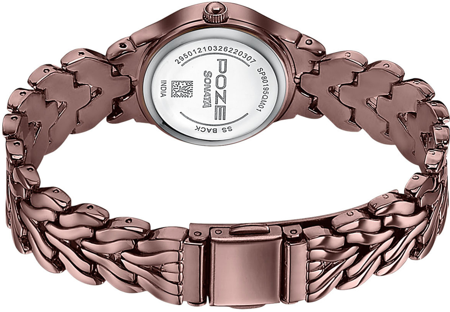 Image of SONATA Poze Drop 9.2 Poze 9 Quartz Brown Dial IP Brown Solid Link Strap Analog Watch - For Women
