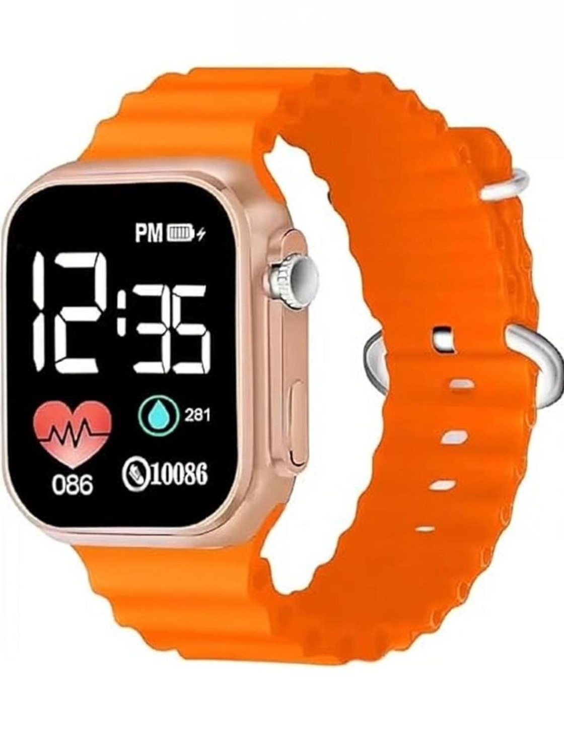 Image of IMSZZ Ultra Look Multi Logo Led Waterproof Kids Watch ULTRA-ORANGE Digital Watch - For Boys & Girls