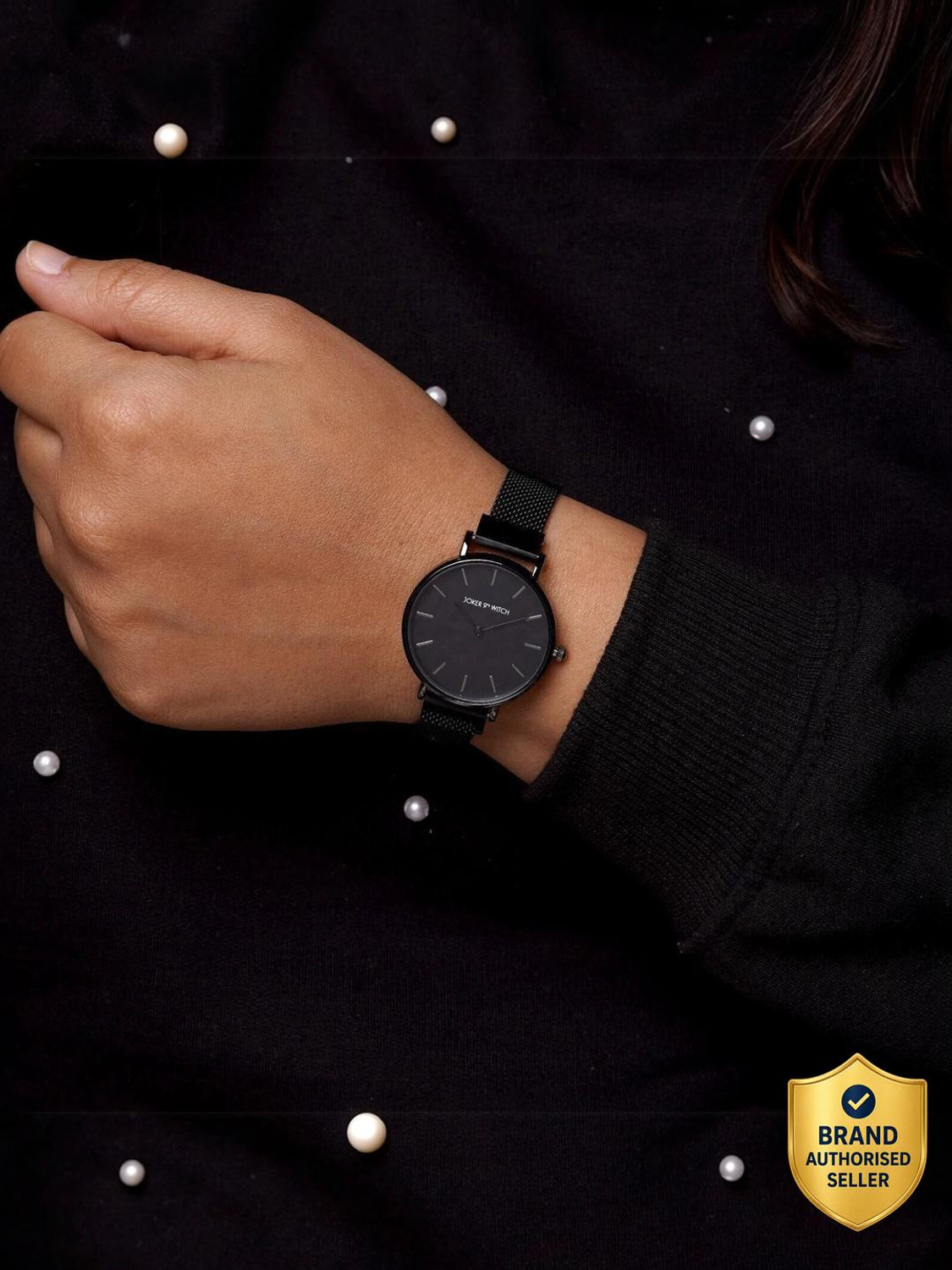 Image of Joker & Witch Joker & Witch Women Analogue Natalie 32mm Black Dial Stainless Steel Strap Watch Analog Watch - For Women