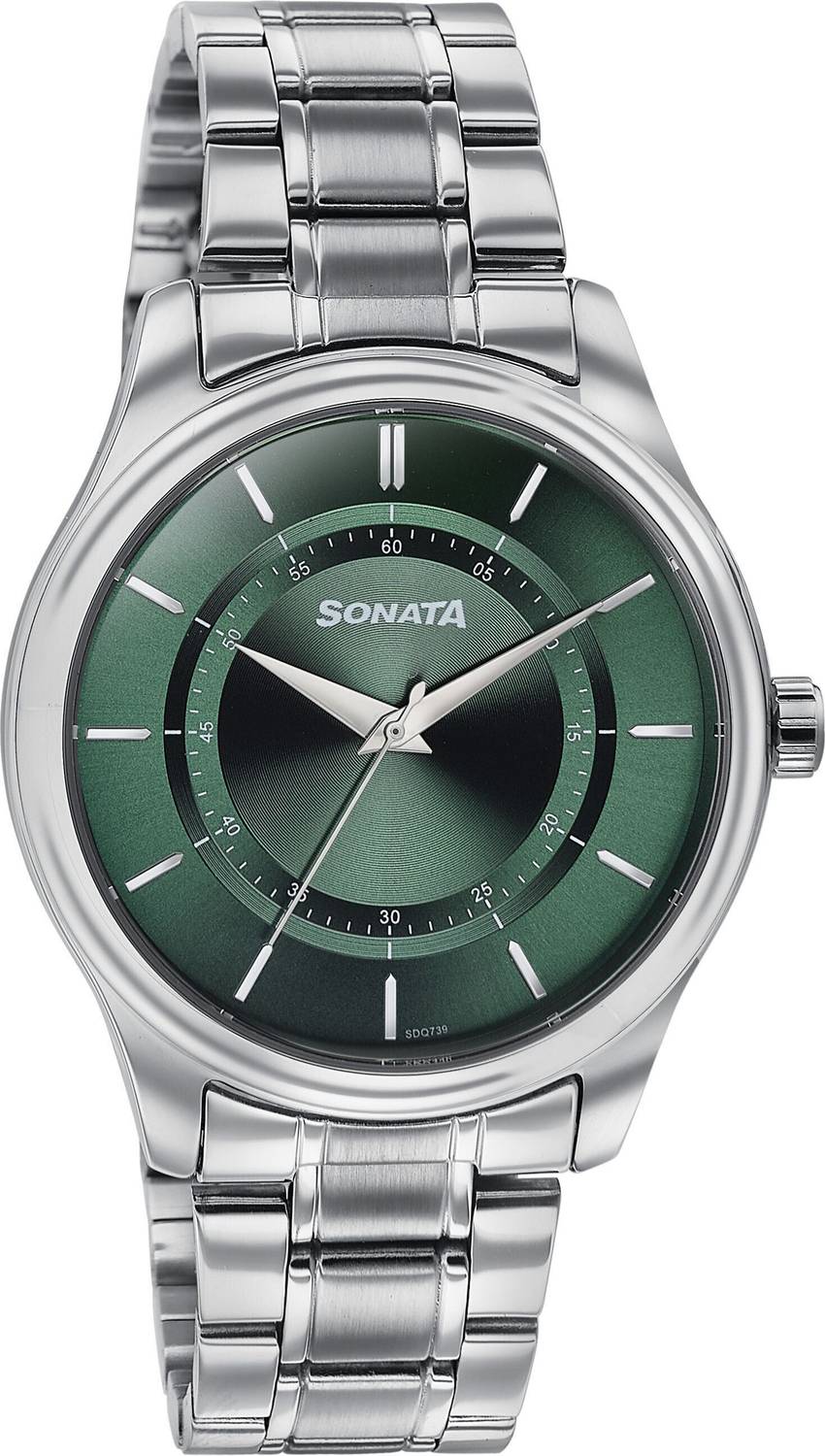 Sonata Green Dial Silver Stainless Steel Watch - Image 3