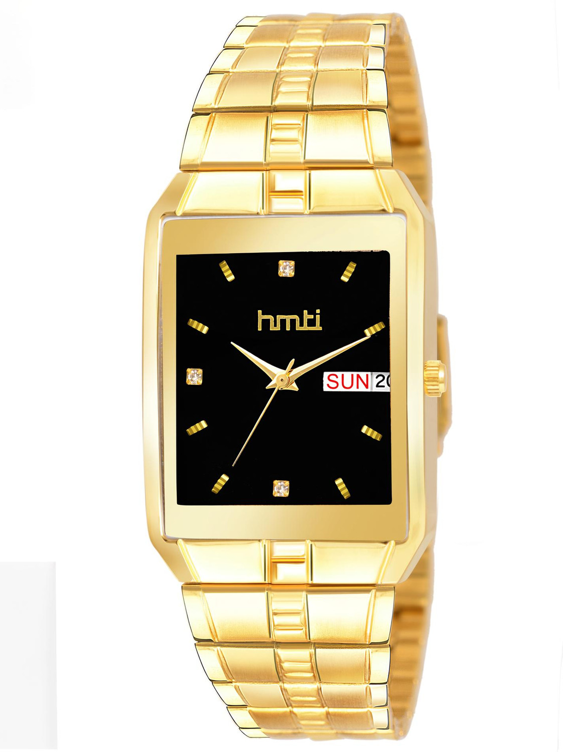 Image of HMTI ION Original Gold Plated Day And Date Functioning Premium Quartz Analog Watch - For Men