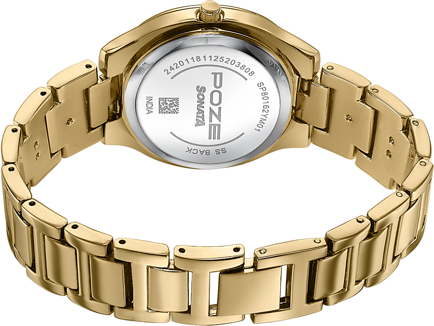 Image of SONATA Poze 8 Sonata Poze 8 Quartz Green Dial IPG Alloy Strap Analog Watch - For Women