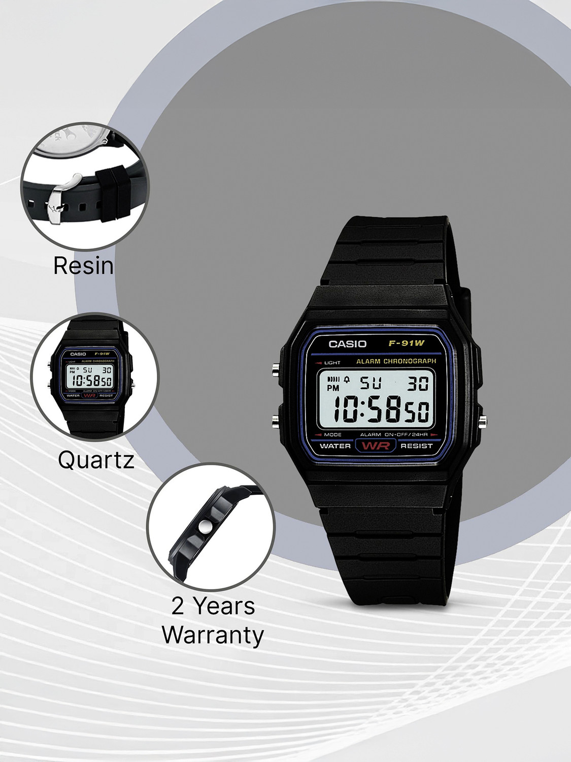 Image of CASIO F-91W-1DG Youth ( F-91W-1Q ) Digital Watch - For Men