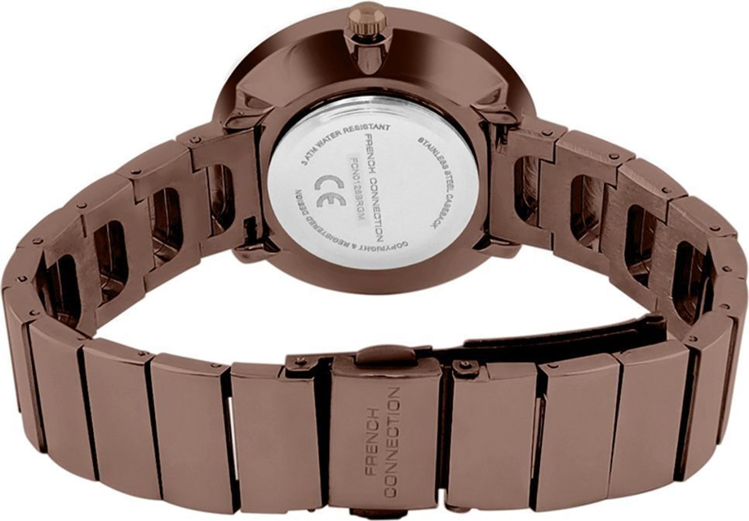 Image of French Connection Steelorra STEELORRA Rhinestones Brown MOP Dial | Women's Brown Analog Watch Analog Watch - For Women