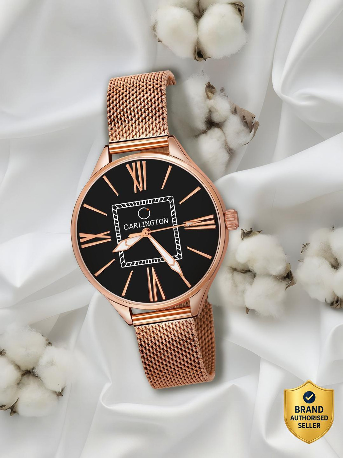 Image of Carlington CT2015 Carlington Elite Ladies With Self Adjustable Mesh Strap And Water Resistant Analog Watch - For Women