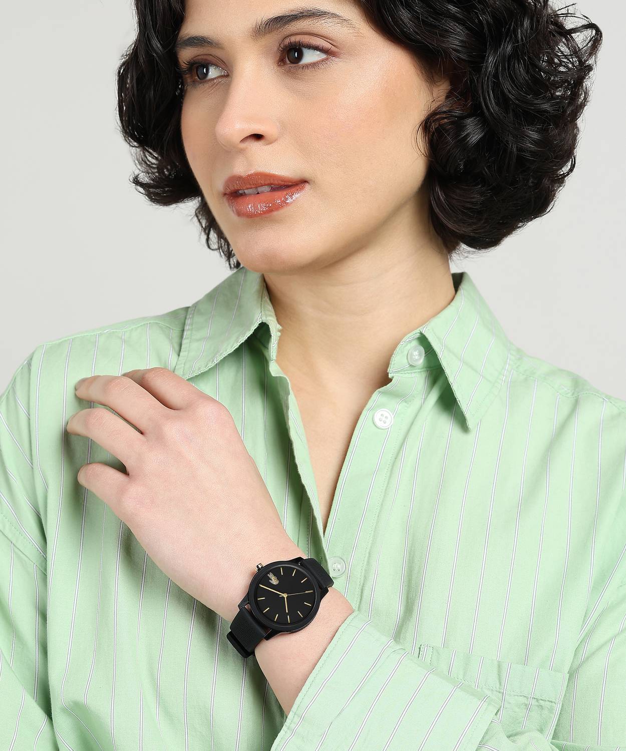 LACOSTE 2001064 12.12 BLACK DIAL BLACK SILICONE STRAP WOMENS WATCH 2011171_000_33.jpg main image 2