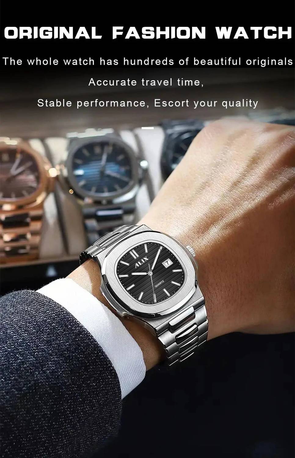 Alix 3052 Silver Analog Watch - For Men - Image 3