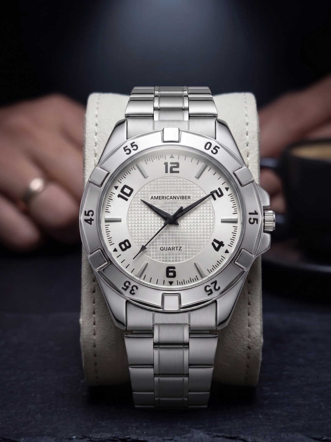 Image of Americanviber AVM0054 AMERICANVIBER | Men Watch Under 500 | Adjustable Lock | Stainless Steel Belt Analog Watch - For Men