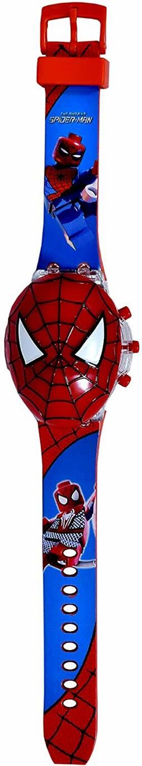 The Flyer's Bay 10 cm Watch for Boys and Girl Spider Men Kids Light Glowing Watch with Music Tune and Face Cover Multicolor Led Digital Light Kid Watch (3-9 Year Red Smart Watch Strap