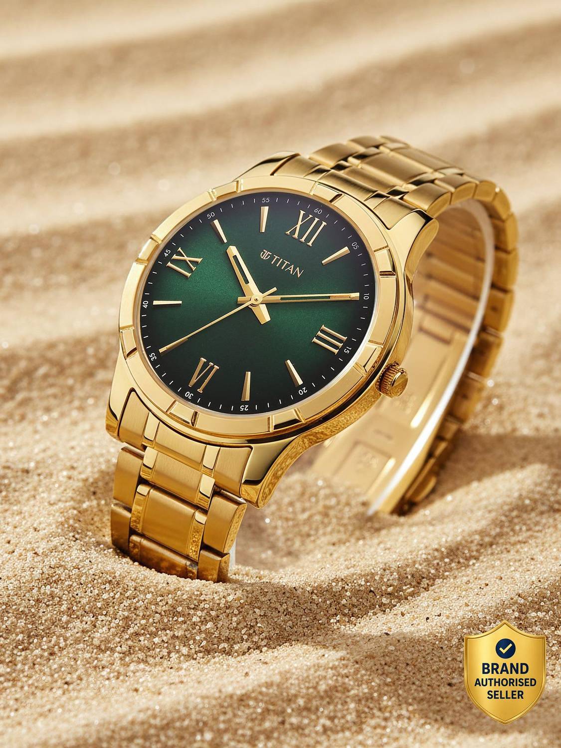 Titan Karishma Festive 3.0 Quartz Green Dial Men's Watch