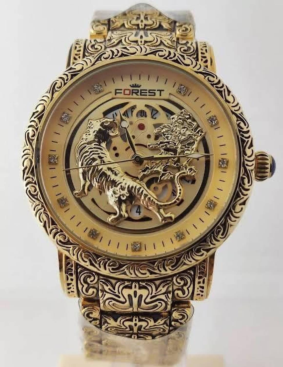 House of Common Forest Luxury Lion Golden Dial Men's Watch - Image 1