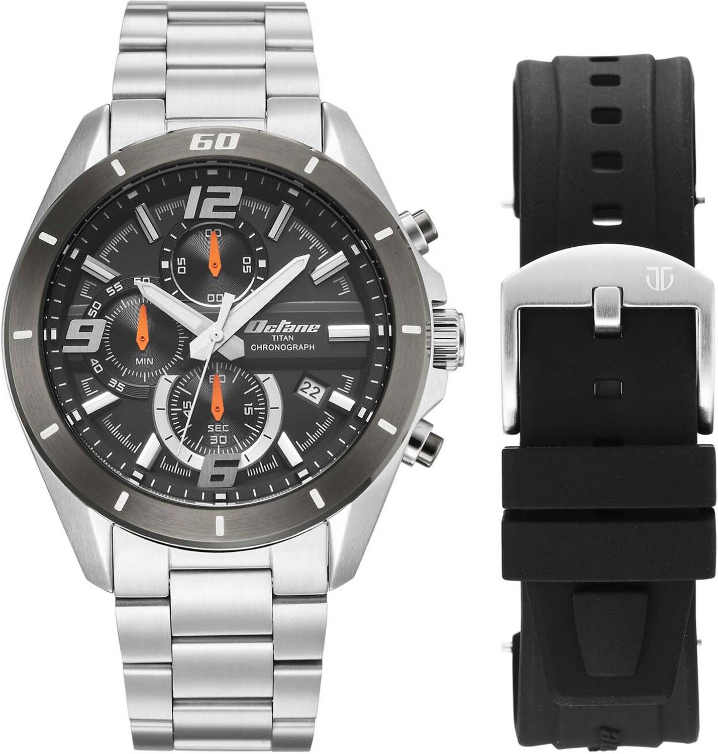 Titan Octane Velocity P3H Chrono Black Dial Silver Stainless Steel - Image 2