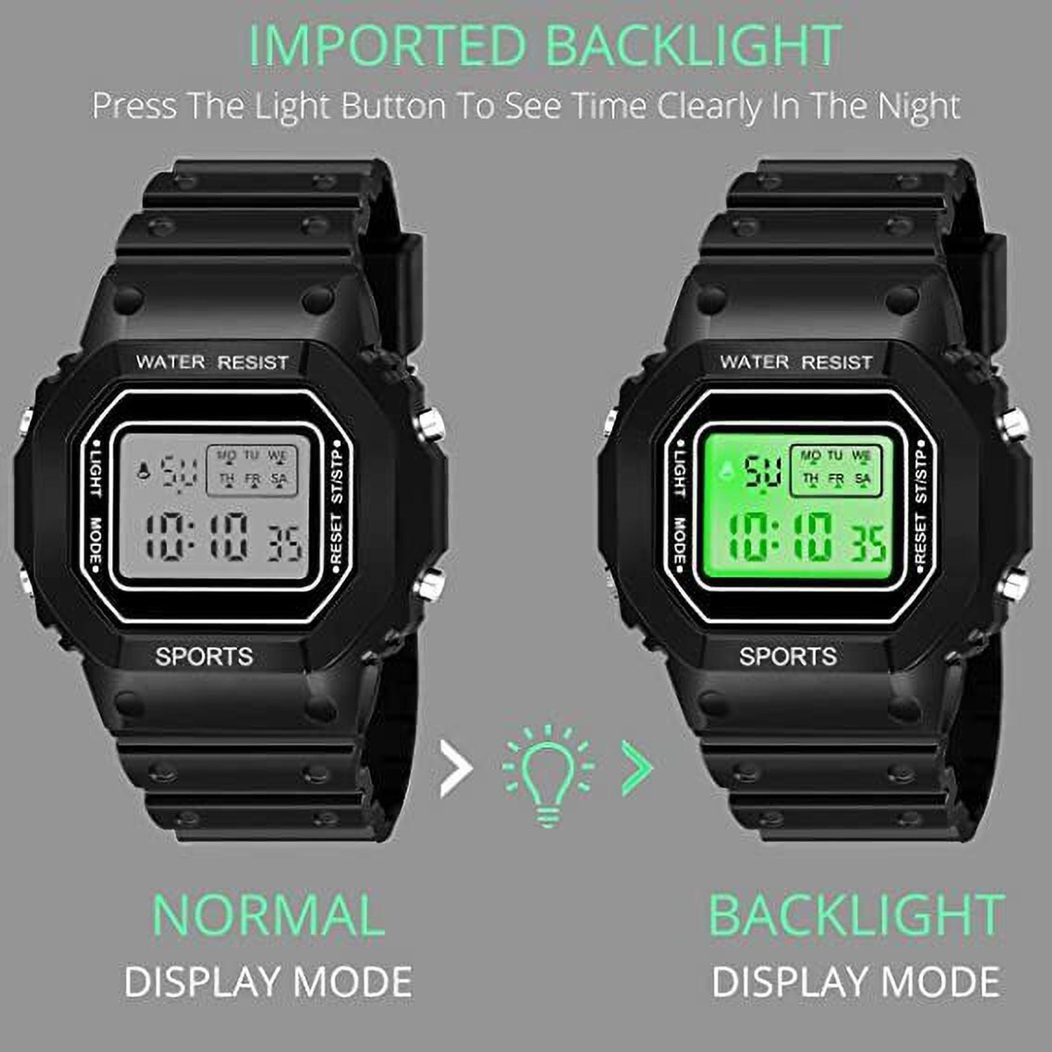 Image of house of common Smart Watch Black Color Plastic Band Sport Watch For Boys Digital Watch Digital Watch - For Boys & Girls