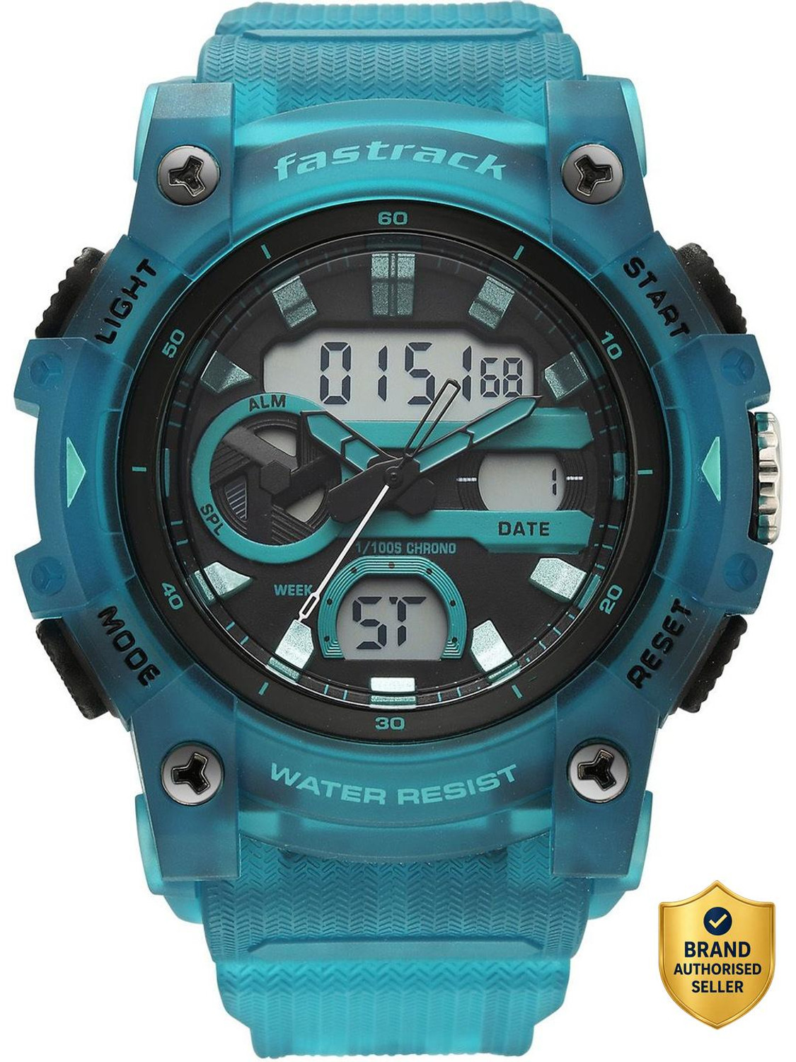 Image of Fastrack StreetStyle 6.0 Fastrack StreetStyle 6.0 AnaDigi Black Dial Blue Polyether Strap Analog-Digital Watch - For Men