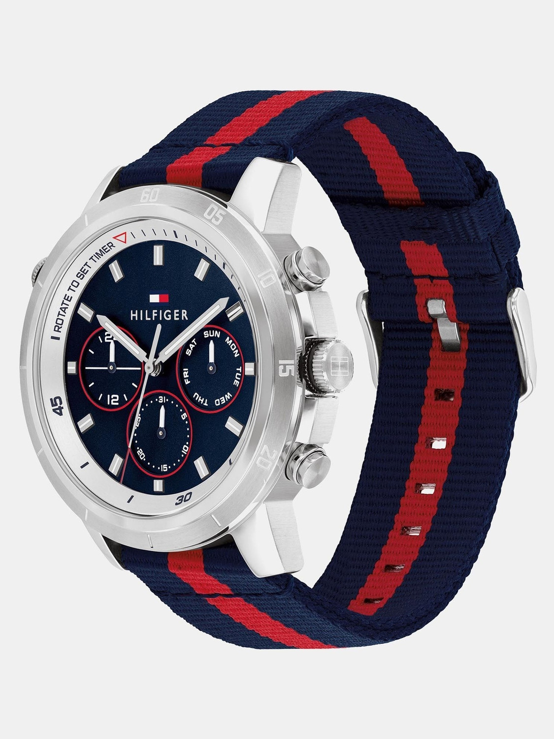Image of TOMMY HILFIGER Sport Tommy Hilfiger Sport Navy Round Dial Men's Leather Watch / Analog Watch - For Men