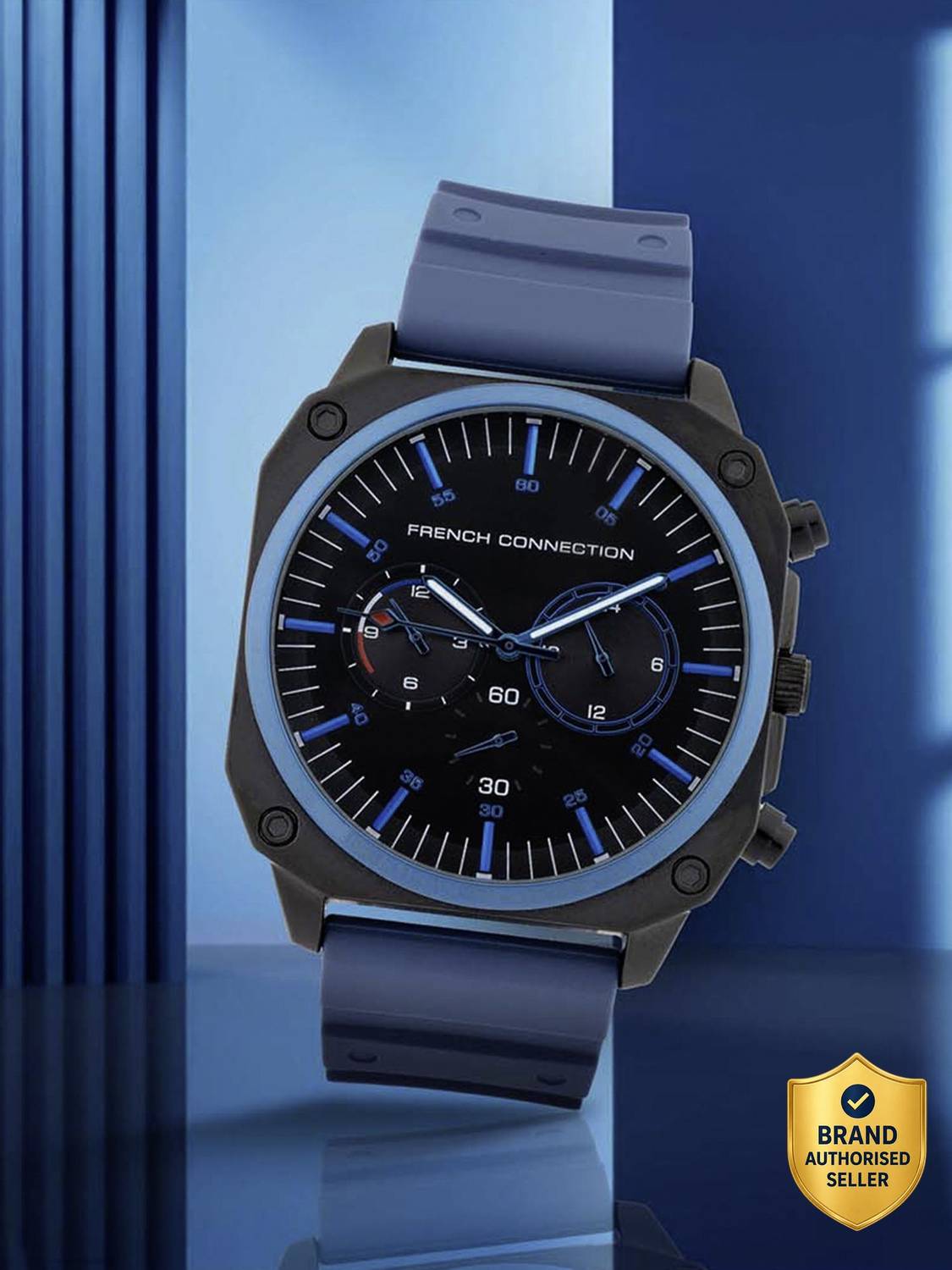 French Connection Valour Black Chronograph Watch - Image 1