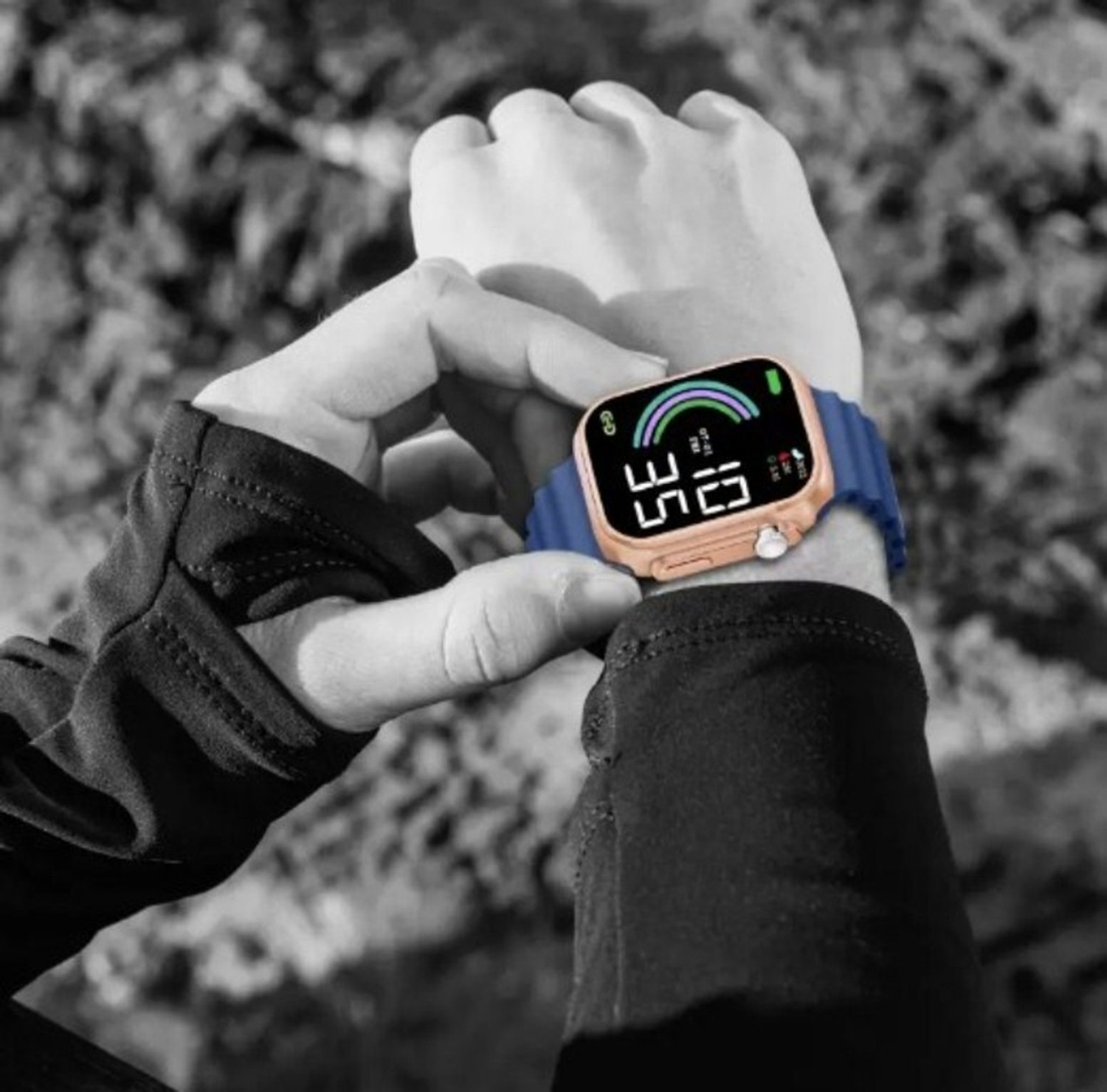 Image of THMT TRENDING Blue Ultra Led Square Digital Watch - For Men