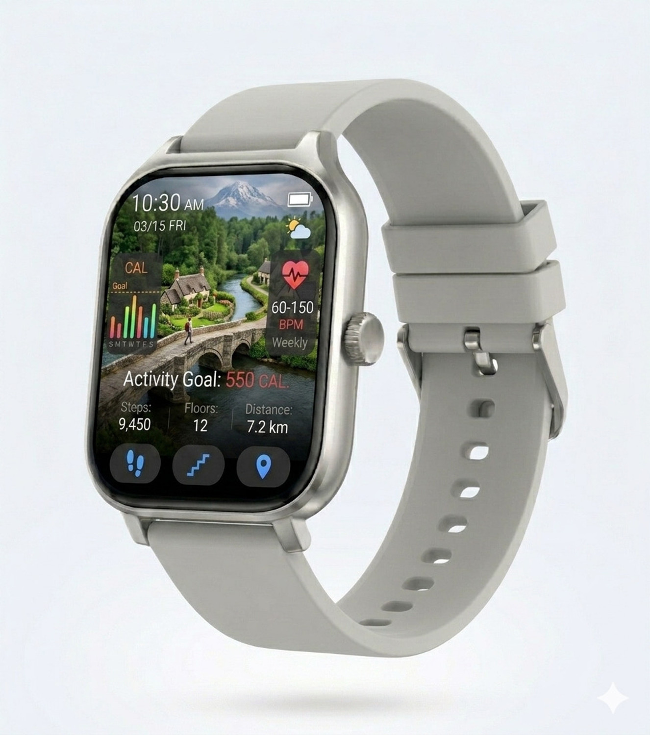 Image of Vedaantron H9 Bluetooth Calling Smart Watch with Wireless Charging & HD Display Digital Watch - For Men & Women