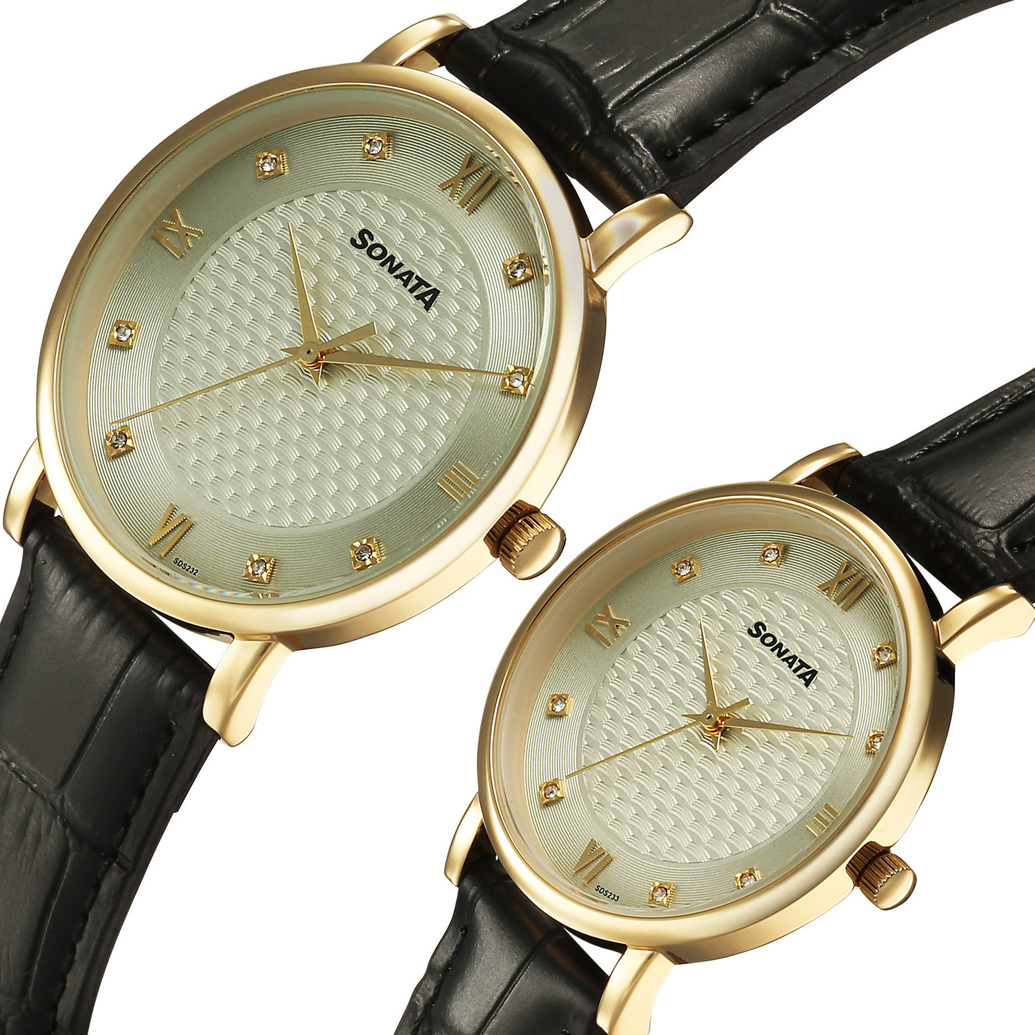 Image of SONATA Perfect Pairs Sonata Perfect Pairs Quartz Green Round Dial Men's and Women's Pairs Watch / Analog Watch - For Men & Women