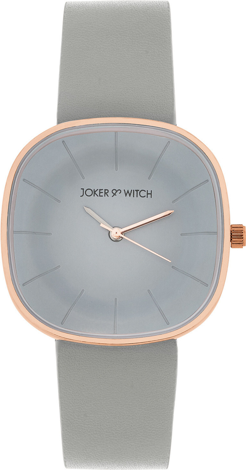 Image of Joker & Witch Albin Classic Square Dial Watch with A Grey Dial And Stylish Grey PU Strap Analog Watch - For Women