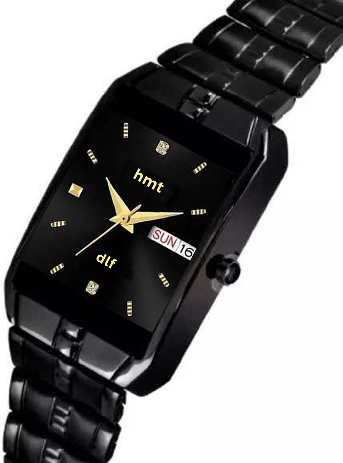 HMT DLF DLX-9151-BLACK Men's Black Quartz Watch - Image 3