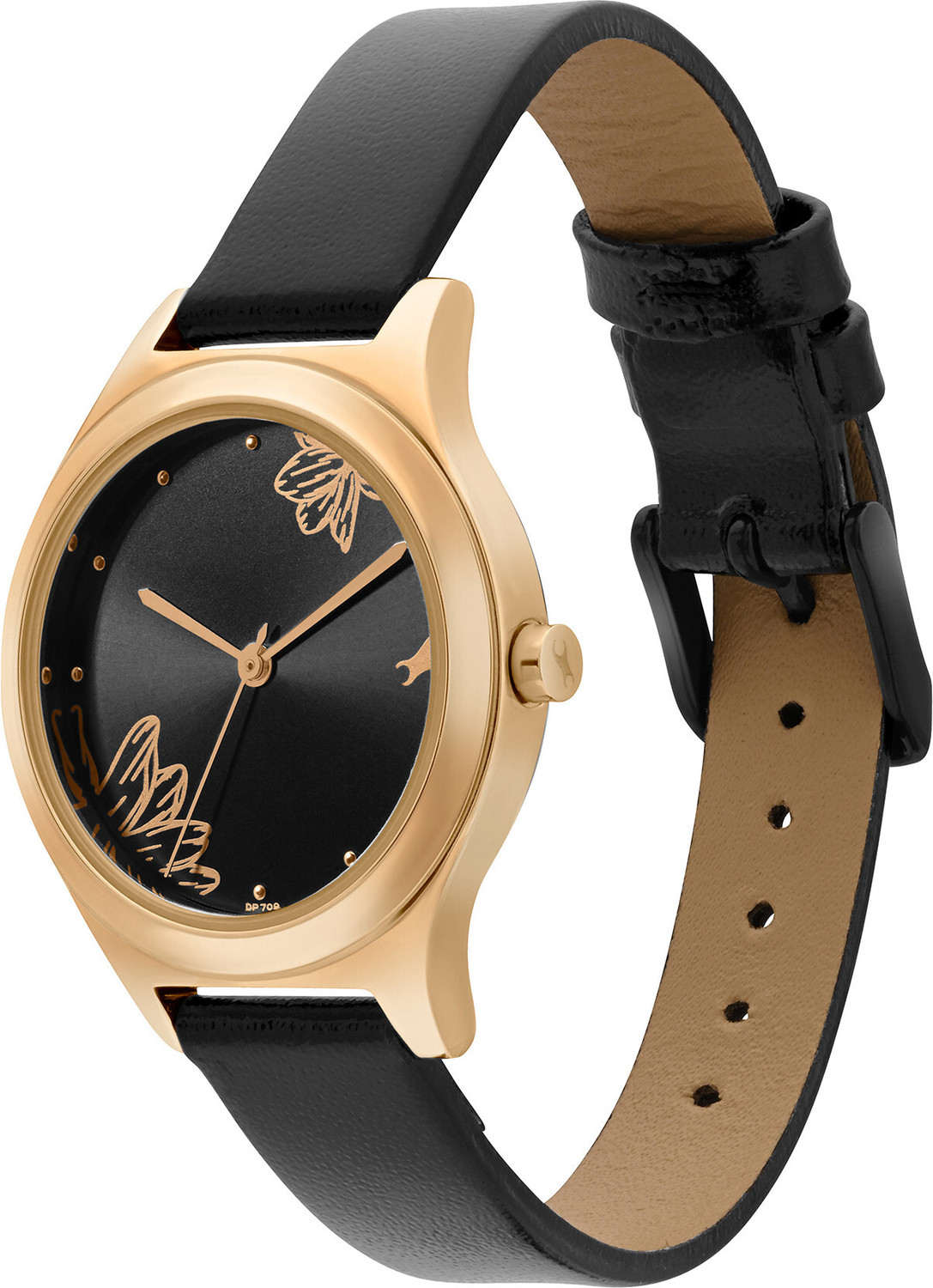 Image of Fastrack Fastrack Quartz Black Dial Black Leather Strap Analog Watch - For Women