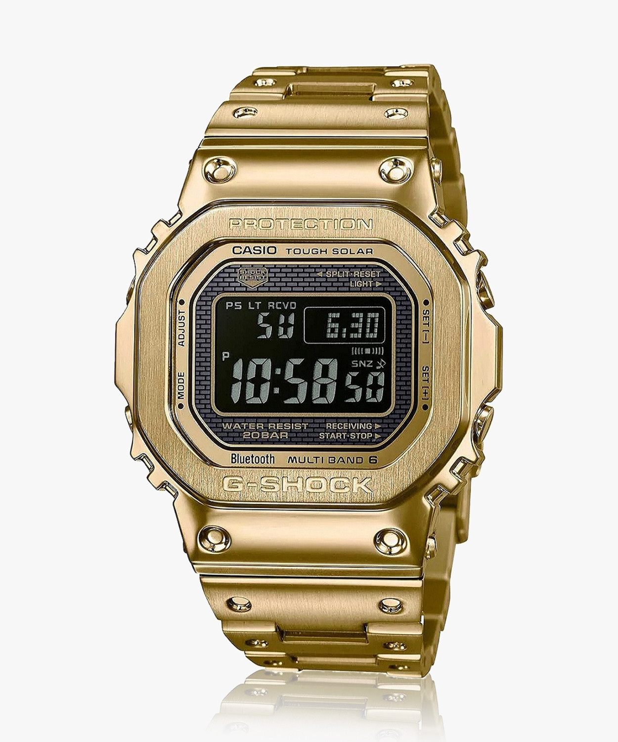 Image of CASIO GMW-B5000GD-9DR G-Shock Gold Ip Dial Gold Ip Solid Band Digital Watch - For Men